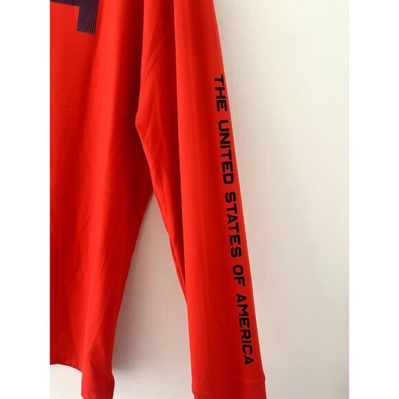 Nike Red Long Sleeve Top with Flag Detail - Picture 3 of 8